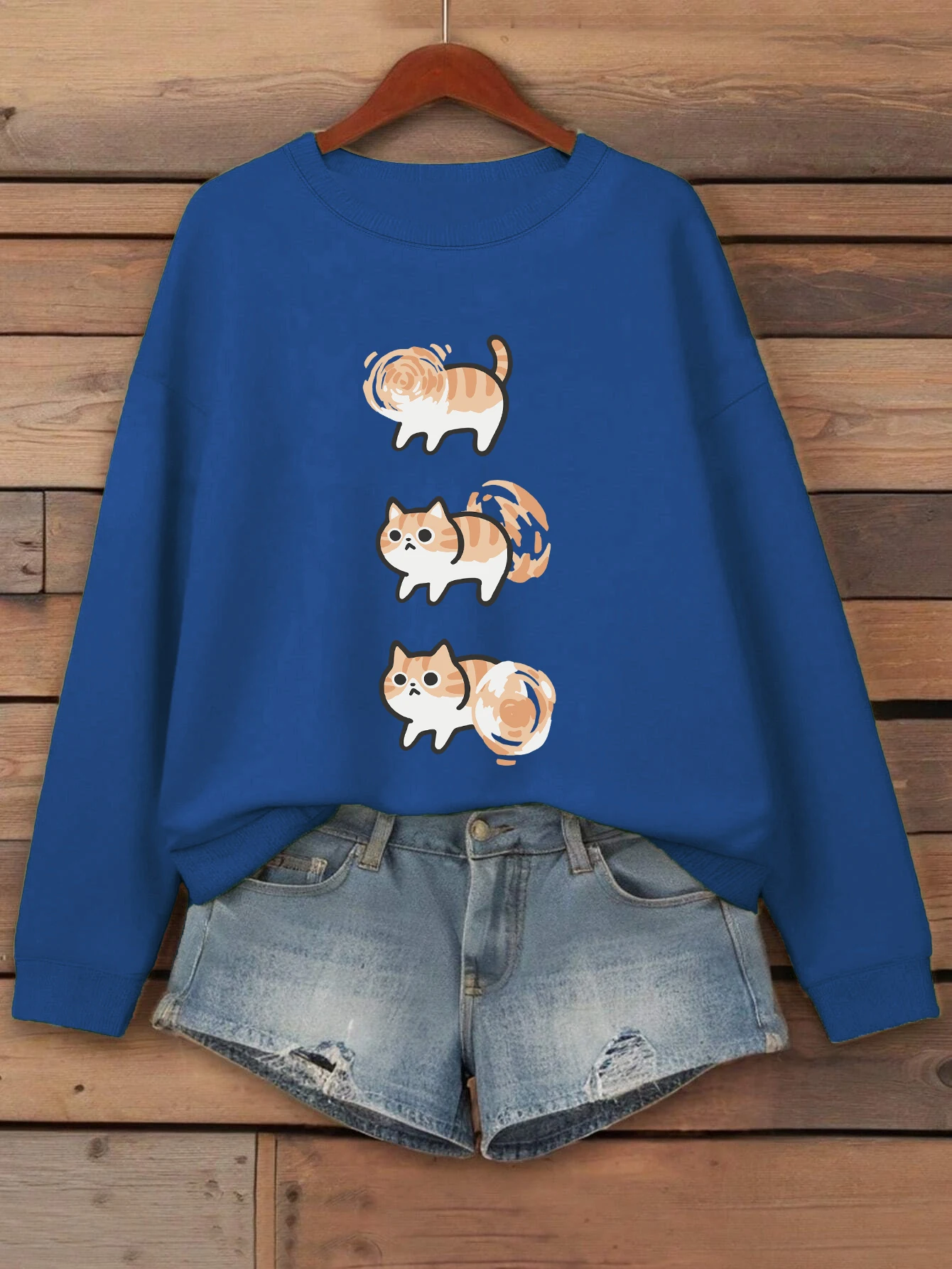 Kreative Wirbelwind Katze Druck Frauen Sweatshirt Fleece Lose Pullover Herbst Kleidung Hip Hop Crewneck Frau Streetwear