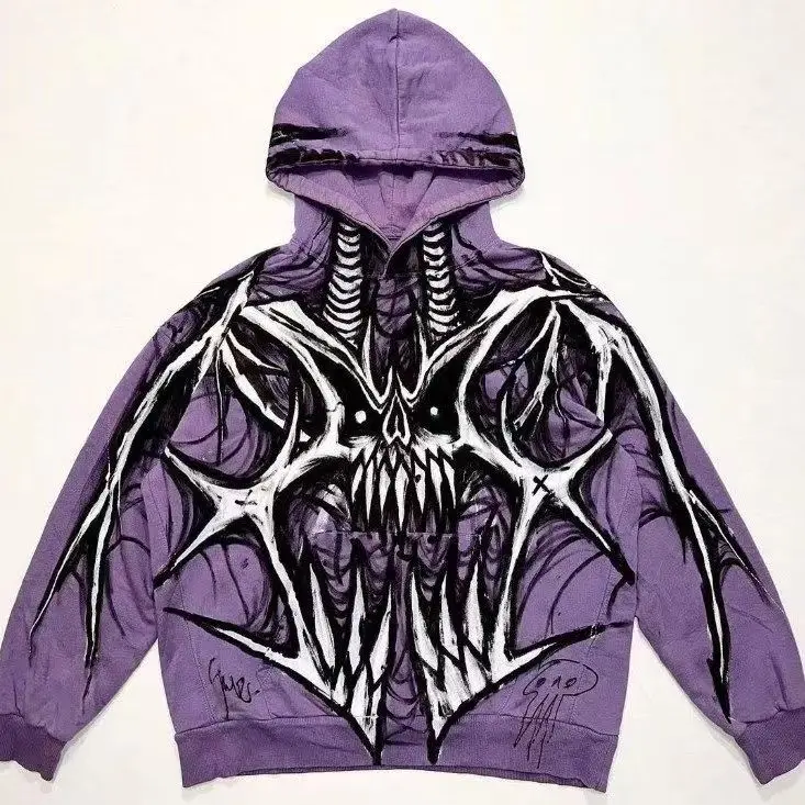 American 3D printed autumn and winter hooded commuting loose fashion brand anime dark sweater for men and women lovers
