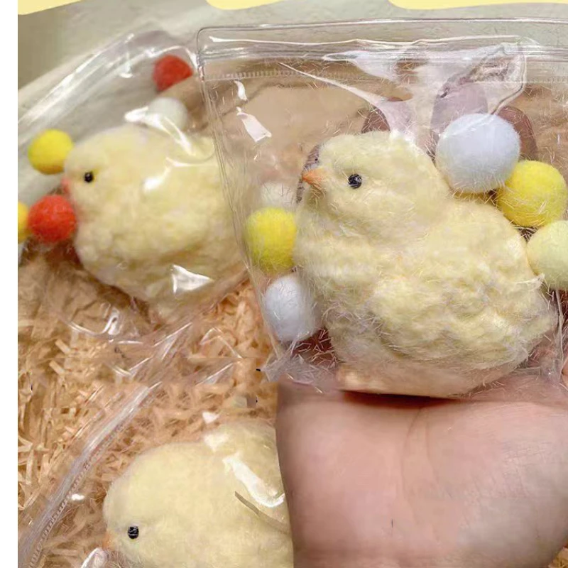 Squishy Chicken Kawaii Handmade Silicone Soft Flocked Yellow Chicken Seal Soft Chicken Kids Birthday Gift Toy Cute Squishy Chick