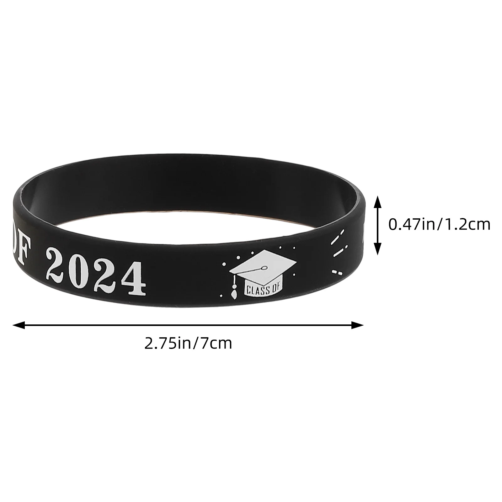 Pulseras de silicona para graduación clase 2024, brazalete de celebración, clase 2024