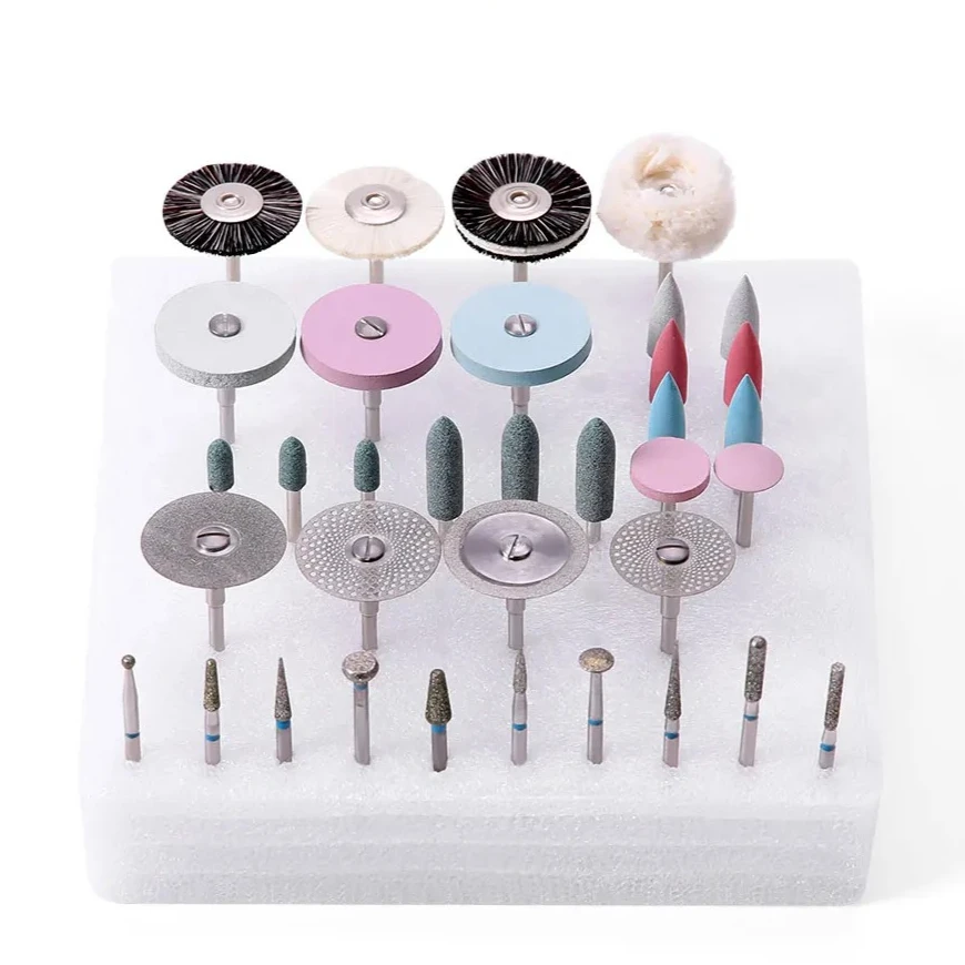 Professional 1Box(Total 35Pcs/Box) Lab Polishings Kit Ceramics Porcelains Grindings Dentists Tools
