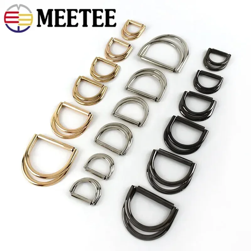 

5Pcs 15-50mm Double D Ring Metal Buckles Luggage Strap Coat Belt Adjustment Button DIY Windbreaker Decoration Buckle Accessories