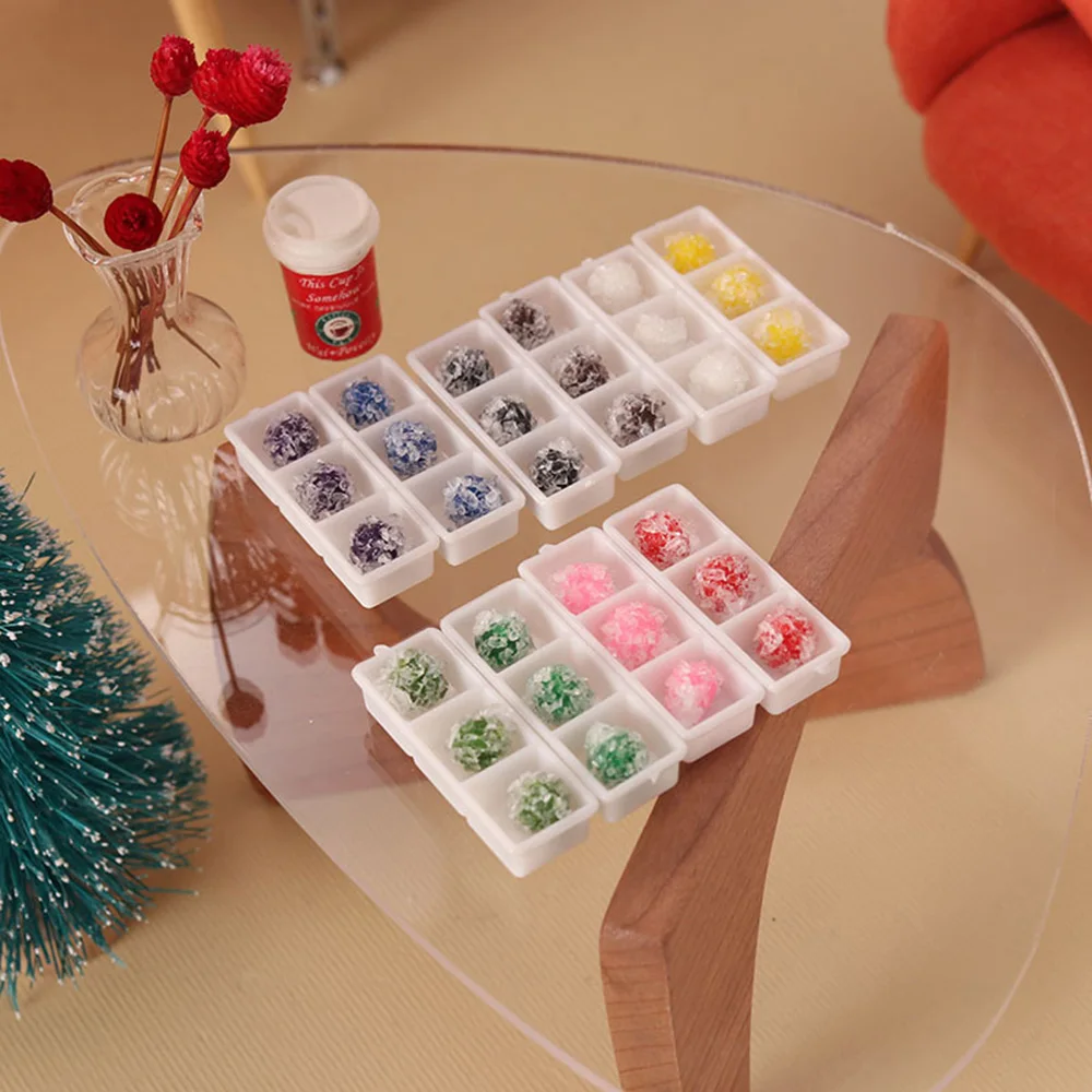 10 Packs Set Miniature Colored Candy Scale Model Ornaments 1:12 Dollhouse Candy Simulation Models Diy Home Decor Crafts