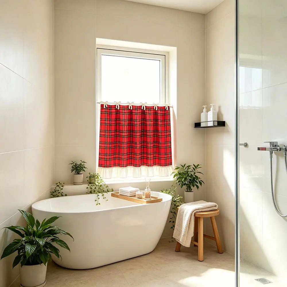 Ruffle Trim Oven Door Curtain Plaid Rural Style Dishwasher Cover Skirt Easy To Install Handmade Christmas Oven Skirt