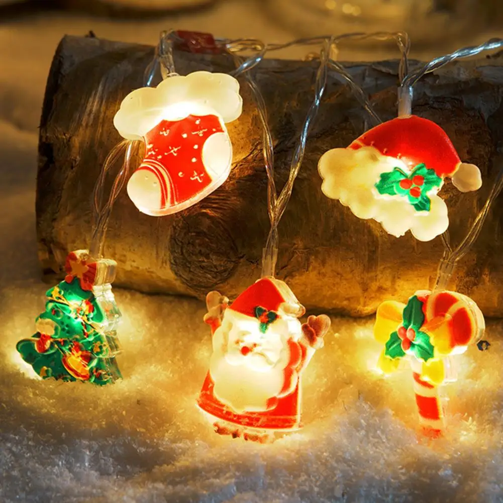 

USB-разъем Fairy Light Светодиодный гирляндный светильник на батарейках Санта-Клаус Снеговик Гирлянда Рождественская сказочная лампа Домашний декор
