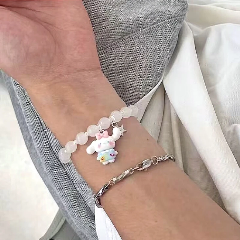

Hellos Kittys Beads Bracelets Bangle Kawaii Cinnamoroll Mys Melodys Accessories Decoration Bangle Sweet Girl's Holiday Gifts