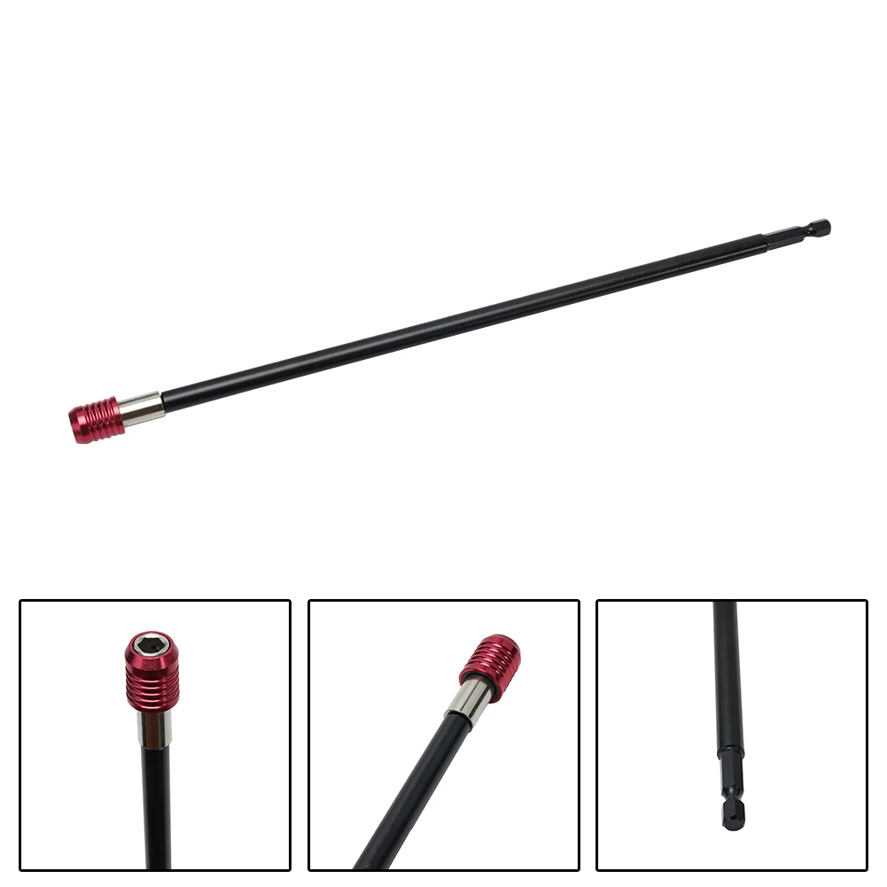 1/4 Inch Drive Quick Release Bit Holder 300mm Extension Rod Made from High Carbon Steel for Reliable Drilling Performance