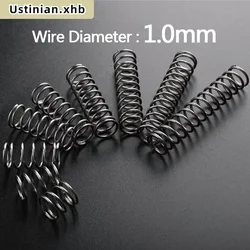 10Pcs 1.0mm Spring Steel Return Compression Spring, OD: 6/7/8/9/10/11/12/13/14/15/16/17/18/20mm, Length: 60mm-100mm Customizable