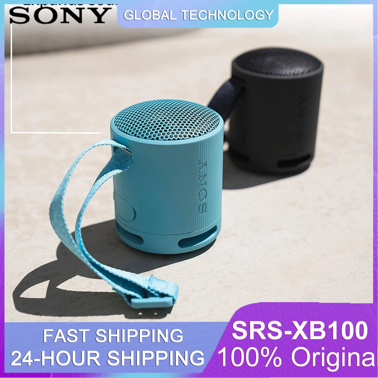 100% Original SONY SRS-XB100 Portable Wireless Speaker XB100 Bluetooth 16 Hours  EXTRA BASS