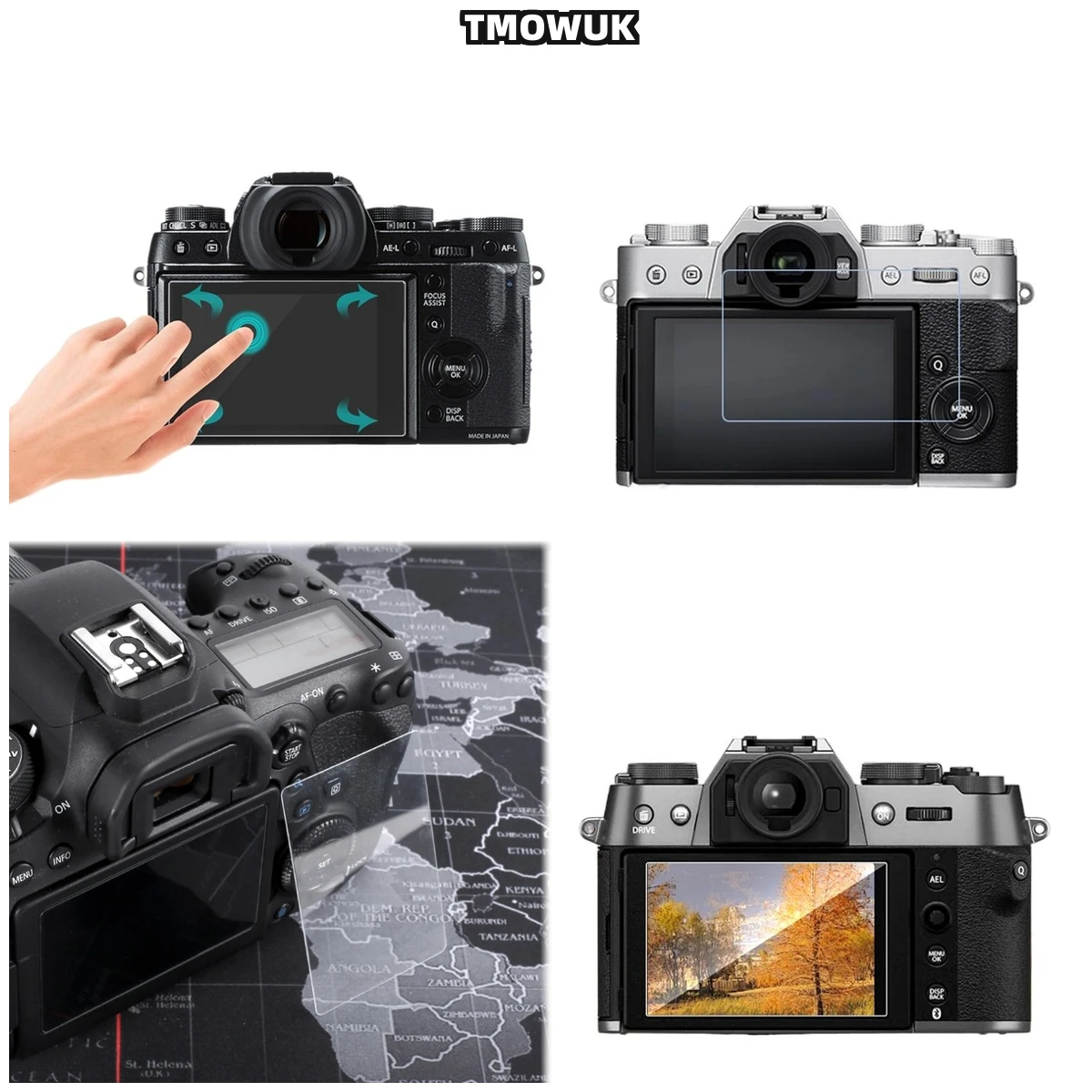 For Fujifilm XT5 XT4 XS10 X100V Canon R50 R8, anti-fingerprint smudge-proof screen protector film,