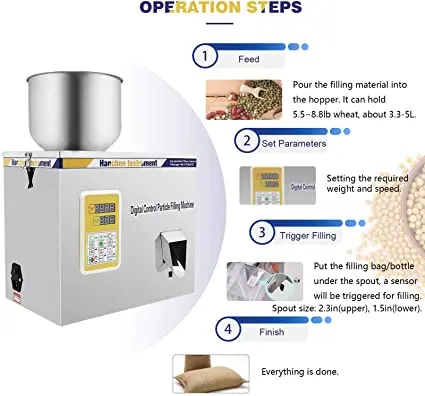 

100g Powder Filling Machine Glitters Powder Filler Machine Particle Weighing Filling Machine for Seeds Grains Coarse Powder