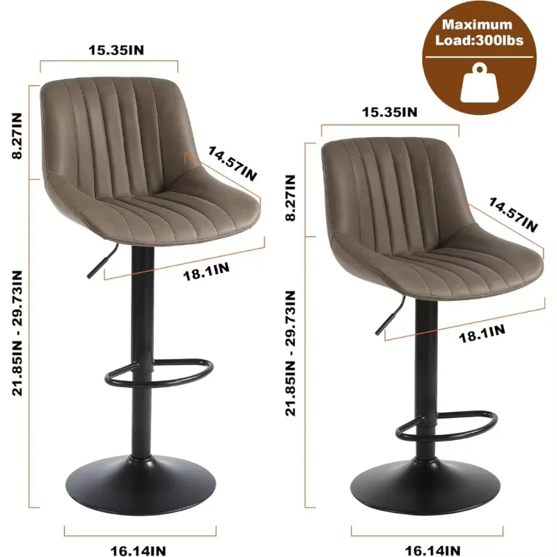 เก้าอี้บาร์ เก้าอี้บาร์ทรงสูง เก้าอี้บาร์หนังเทียม PU ปรับได้ เก้าอี้บาร์ไม่มีแขนทาบูเรเต อัลโต โคซิน่าเก้าอี้ครัว