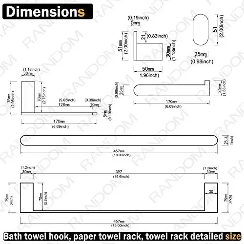 Brushed Gold Bathroom Hardware Set Bathroom Towel Holder Set 4 Piece Include 18” Gold Towel Bar Toilet Paper Holder and