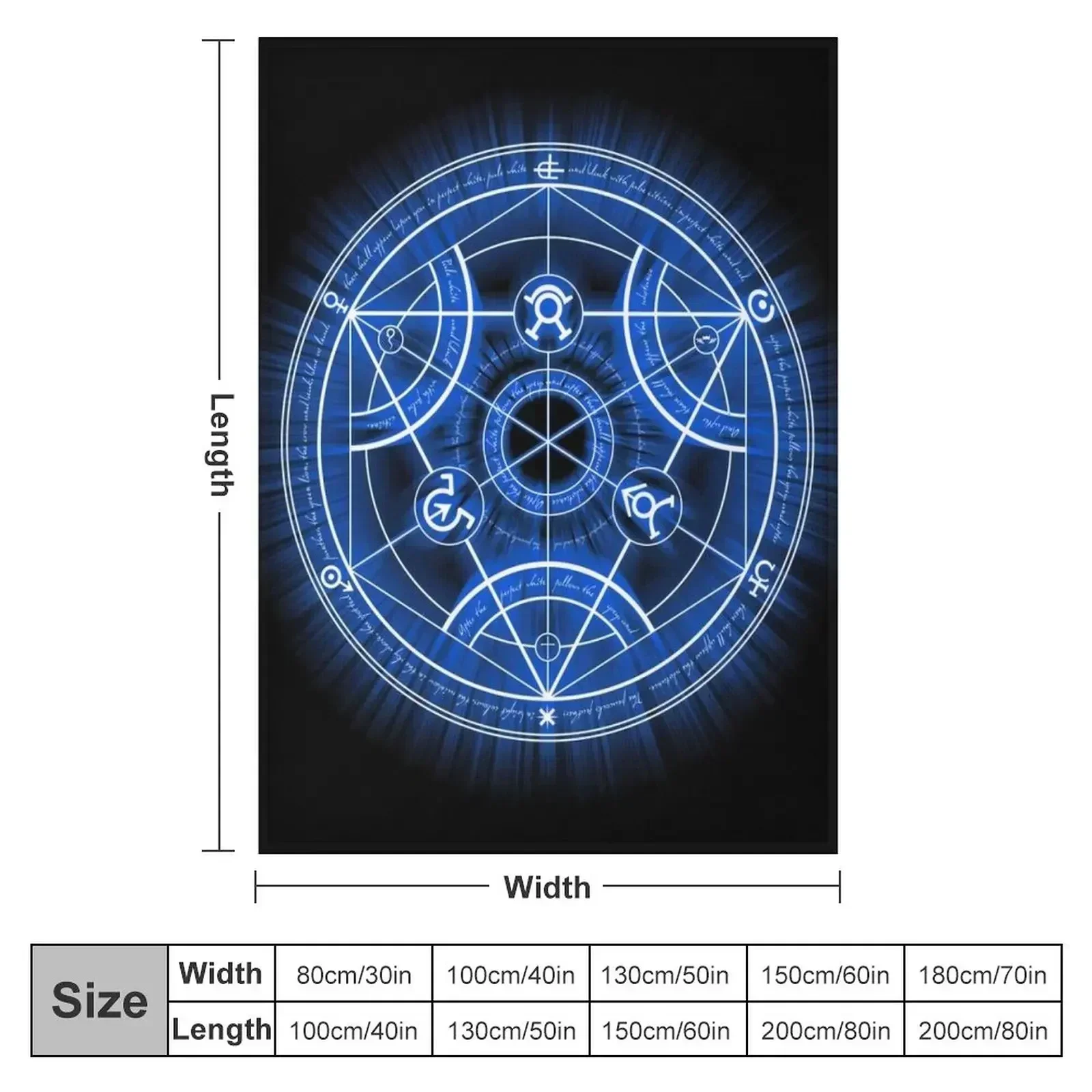 Human Transmutation Circle Throw Blanket couch cozy soft plush fuzzy picnic outdoor blanket