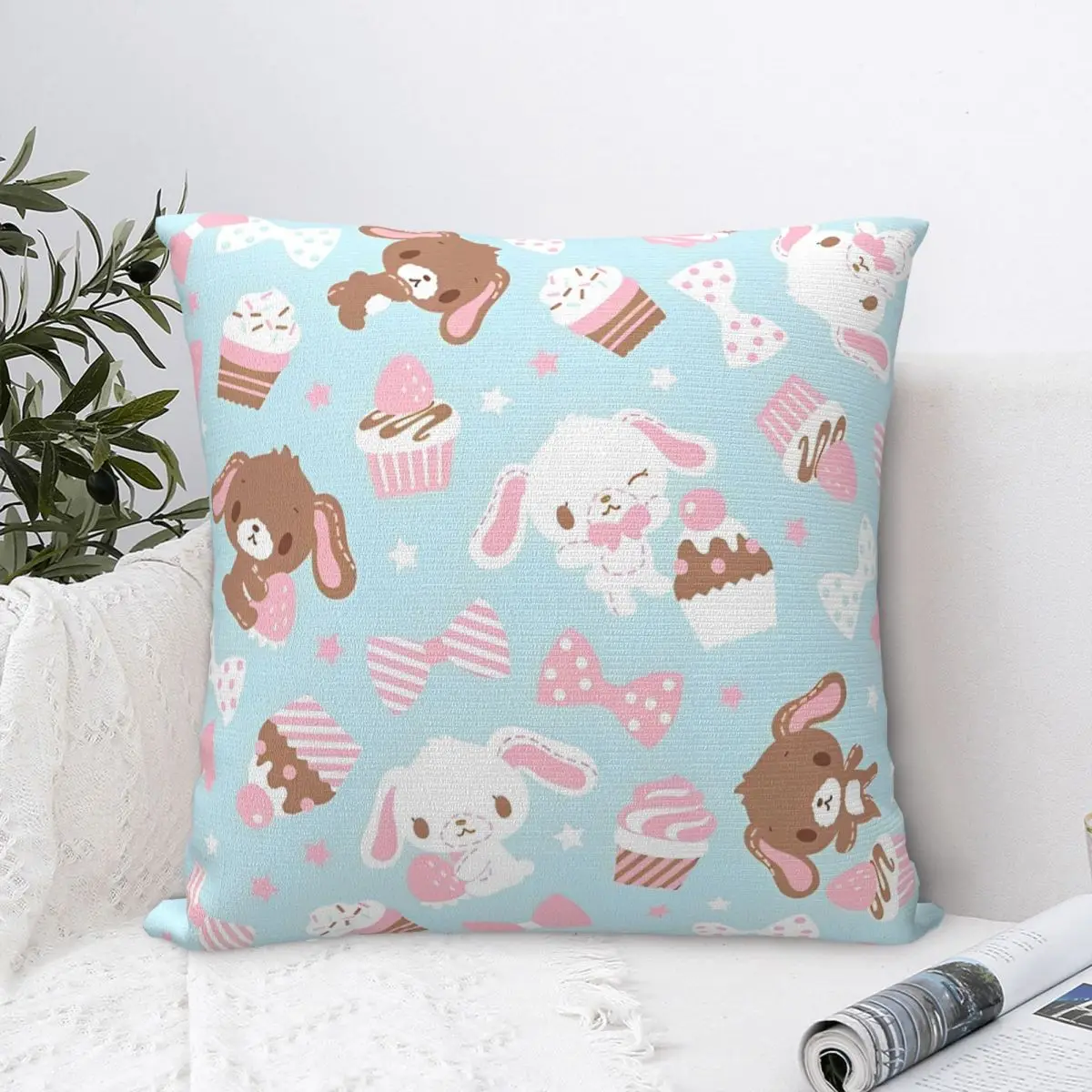 Sugar Rabbit Square Pillowcases Home Sanrio Sugarbunnies Cushion Cover Creative Decor Pillow Cover 40*40