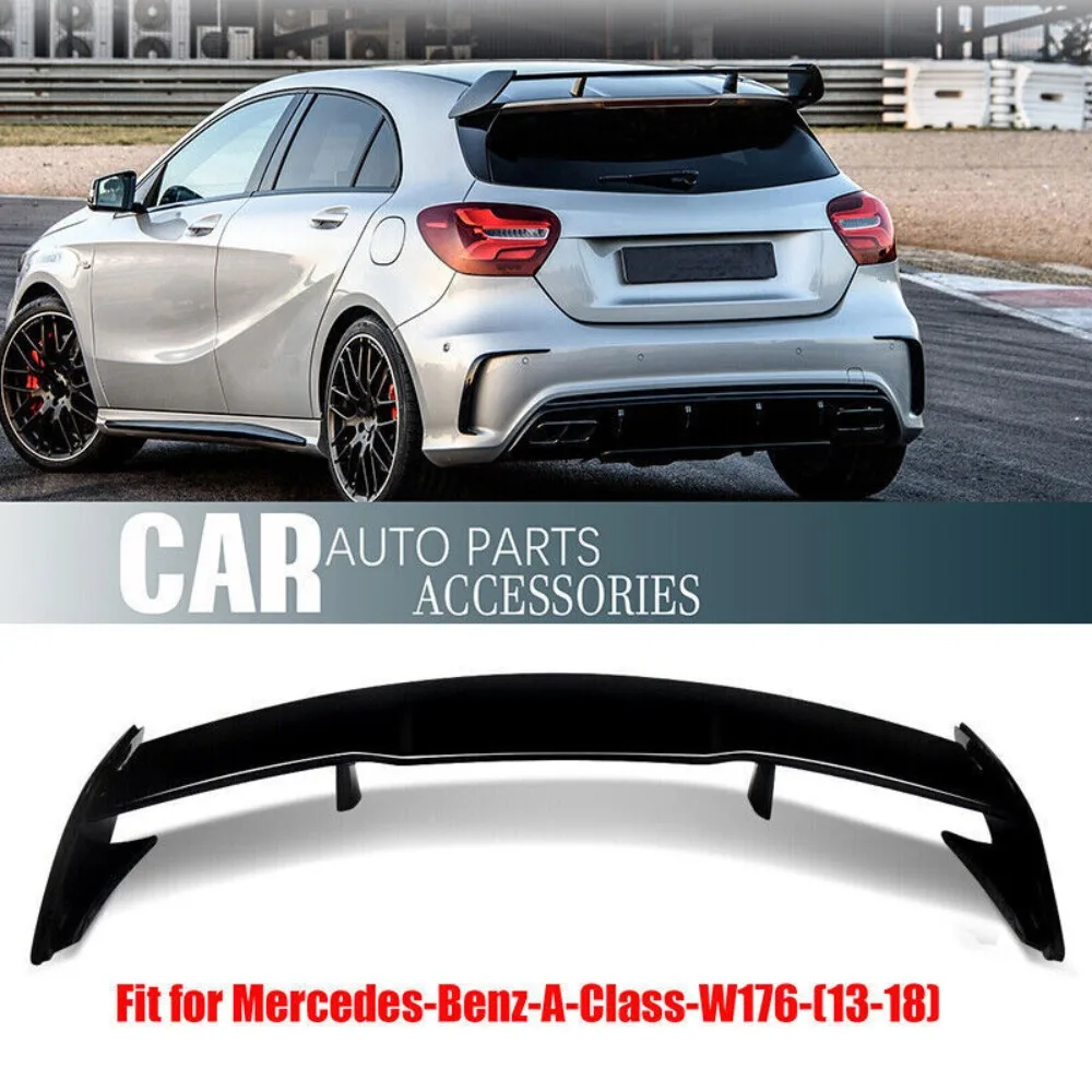 FOR MERCEDES BENZ A-CLASS W176 13-18 ROOF SPOILER WING GLOSS BLACK AMG A45 STYLE