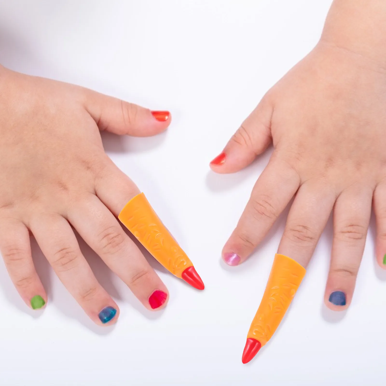 

20Pcs Fake Nail Finger Covers Halloween Scary Prank Decoration Party Supply Cosplay Props Nail Cover Finger Covers