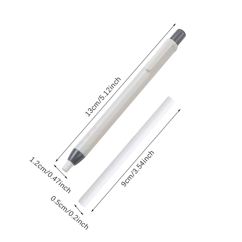 8pcs/set Creative Pen Shape Press Type Pencil Eraser Set, for Sketching Writing Erase Supplies Office Stationery Accessories view 5