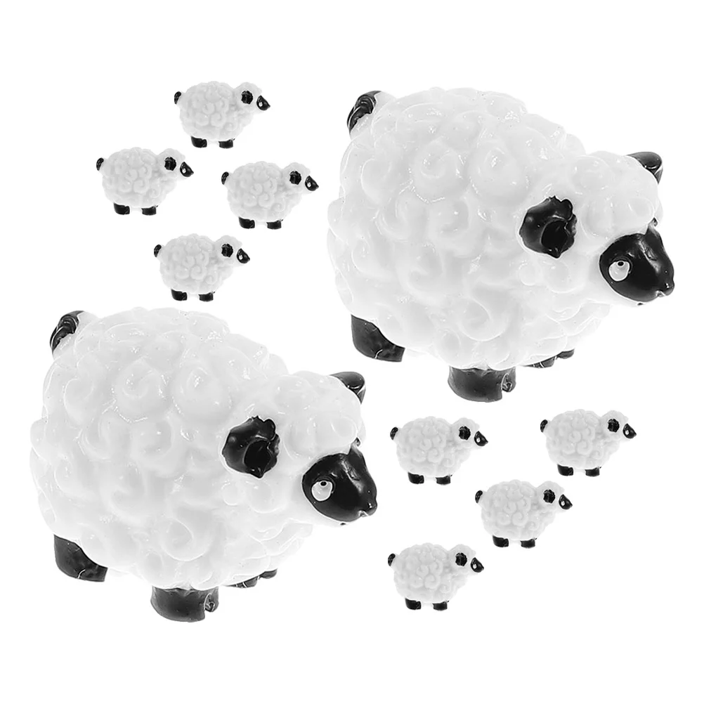 Micro Landscape Sheep Ornament Mini Animal Figurine Small Decor Goat Model Figurines for Outdoors Resin Lawn Statues Decoration