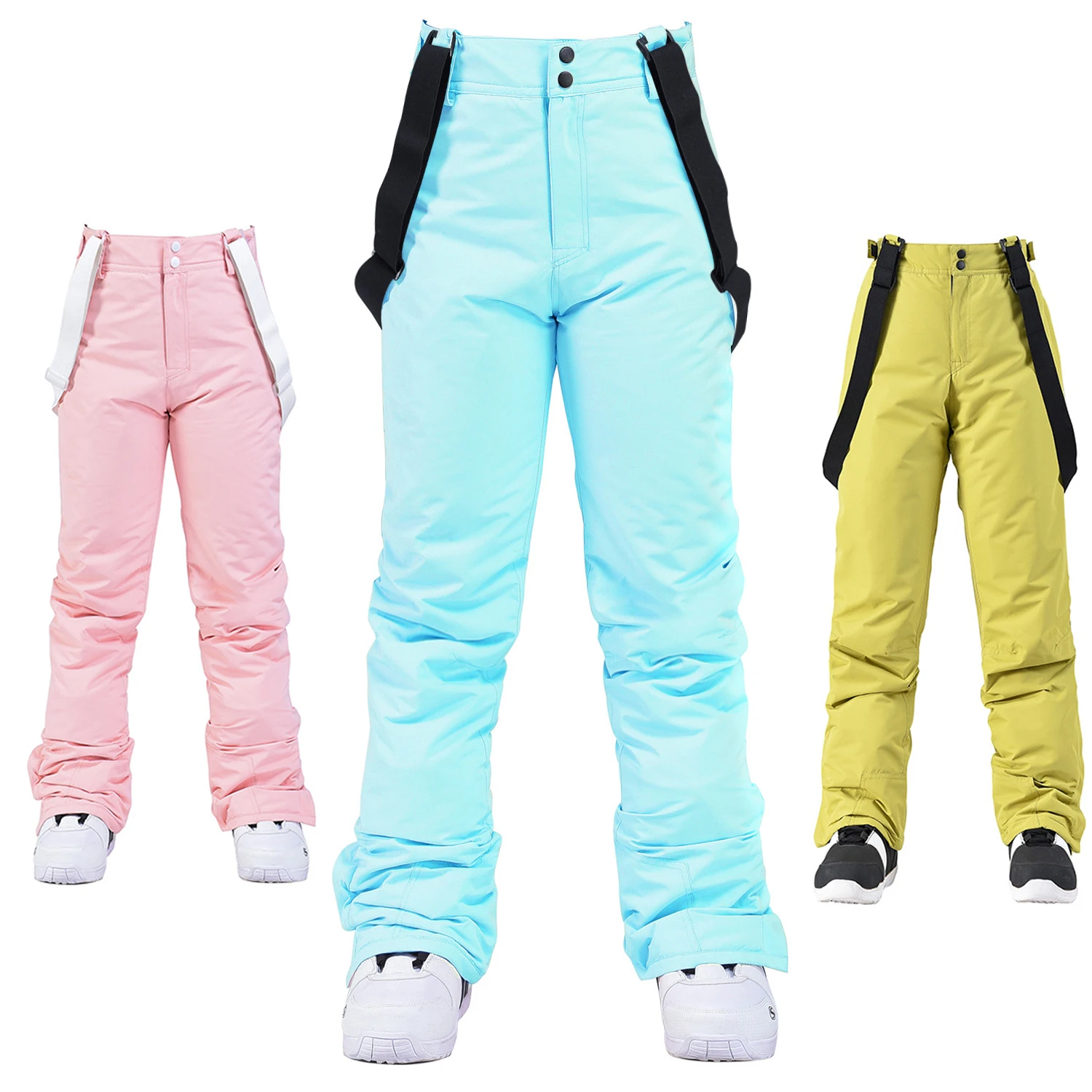 Women Winter Pant High Quality Men Thick Warm Skiing Pants Windproof Waterproof Suspender Trouser Snow Snowboard Plus Size Pants