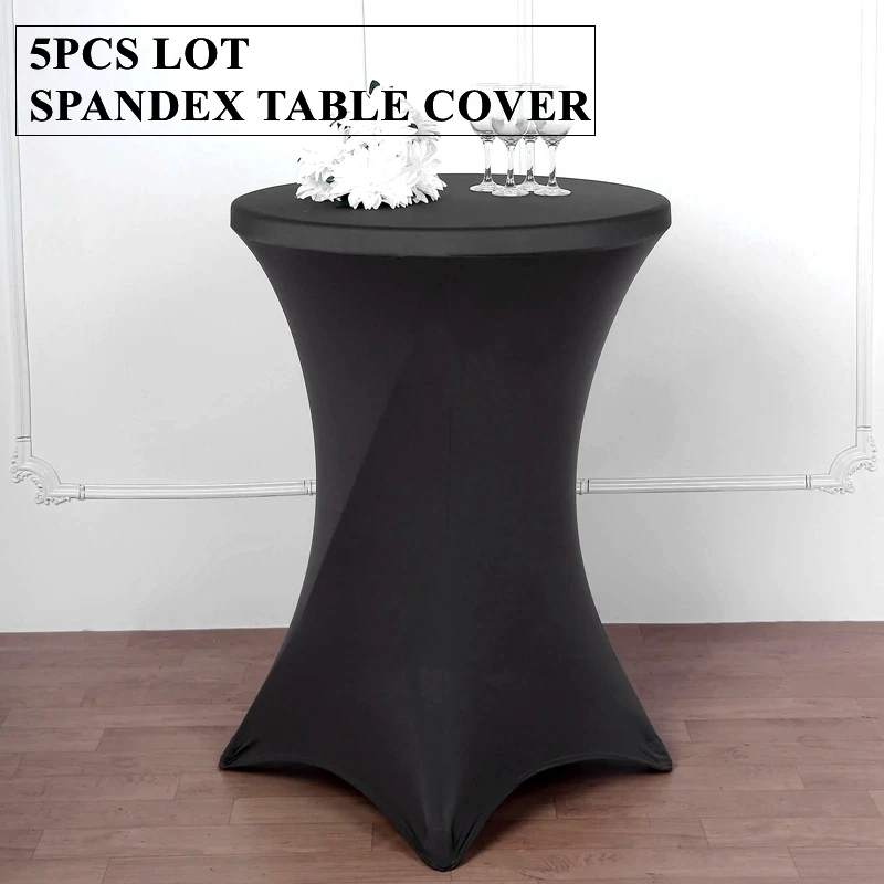 

5pcs Sale Cocktail Table Cover Lycra Spandex Tablecloth For Wedding Banquet Christmas Deco