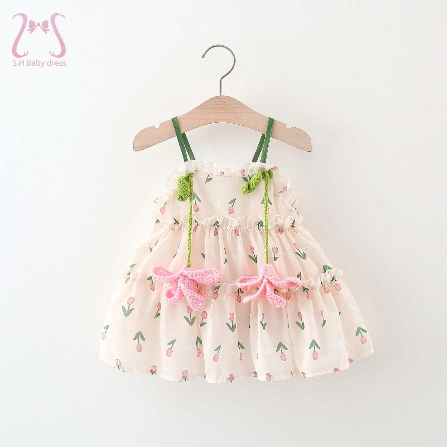 

Fashion Children Summer Sleeveless Dress Delicate Flower Kids' Clothing Sweet Girl Baby Dresses 0-3 Y Infants Costumn Toddlers