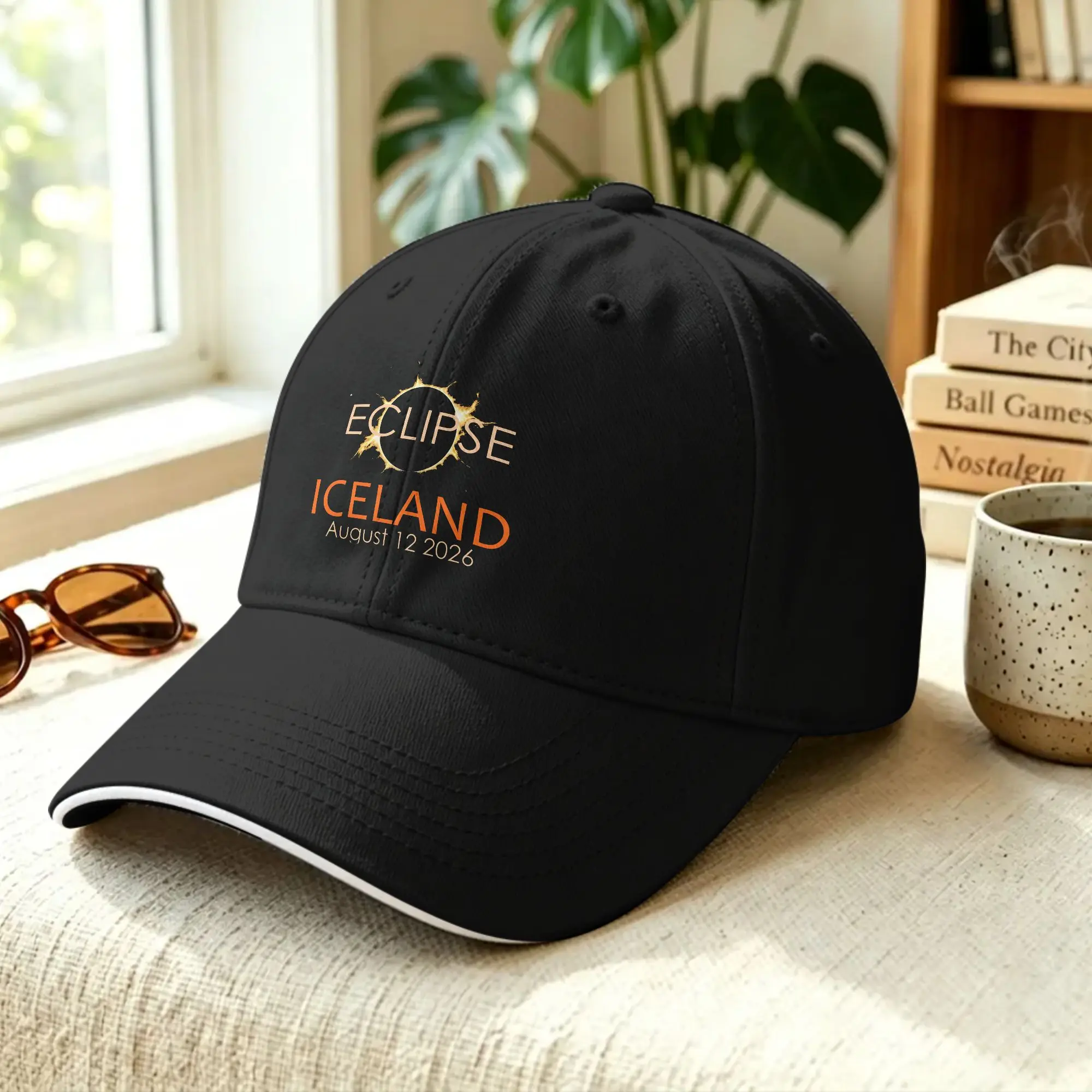 Iceland Total Solar Eclipse August 2026  Baseball Cap  Fashion Unisex Men Trucker Hat Sunscreen Design Outdoor Gym Baseball Caps