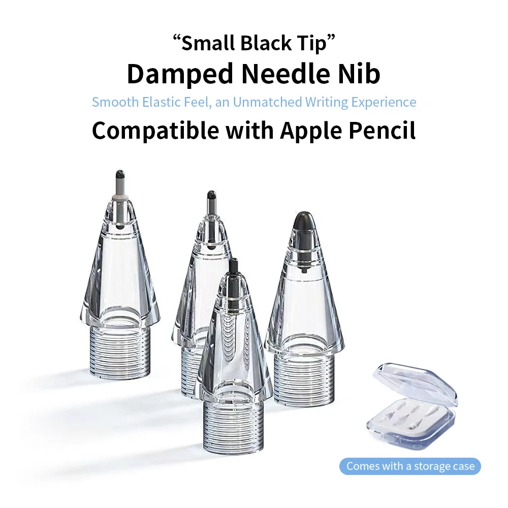 

4pcs Stylus Pen Nibs for Apple Pencil Soft Silicone Replacement Caps Tips Protective Touch Screen for Pencil 1st 2nd Generation