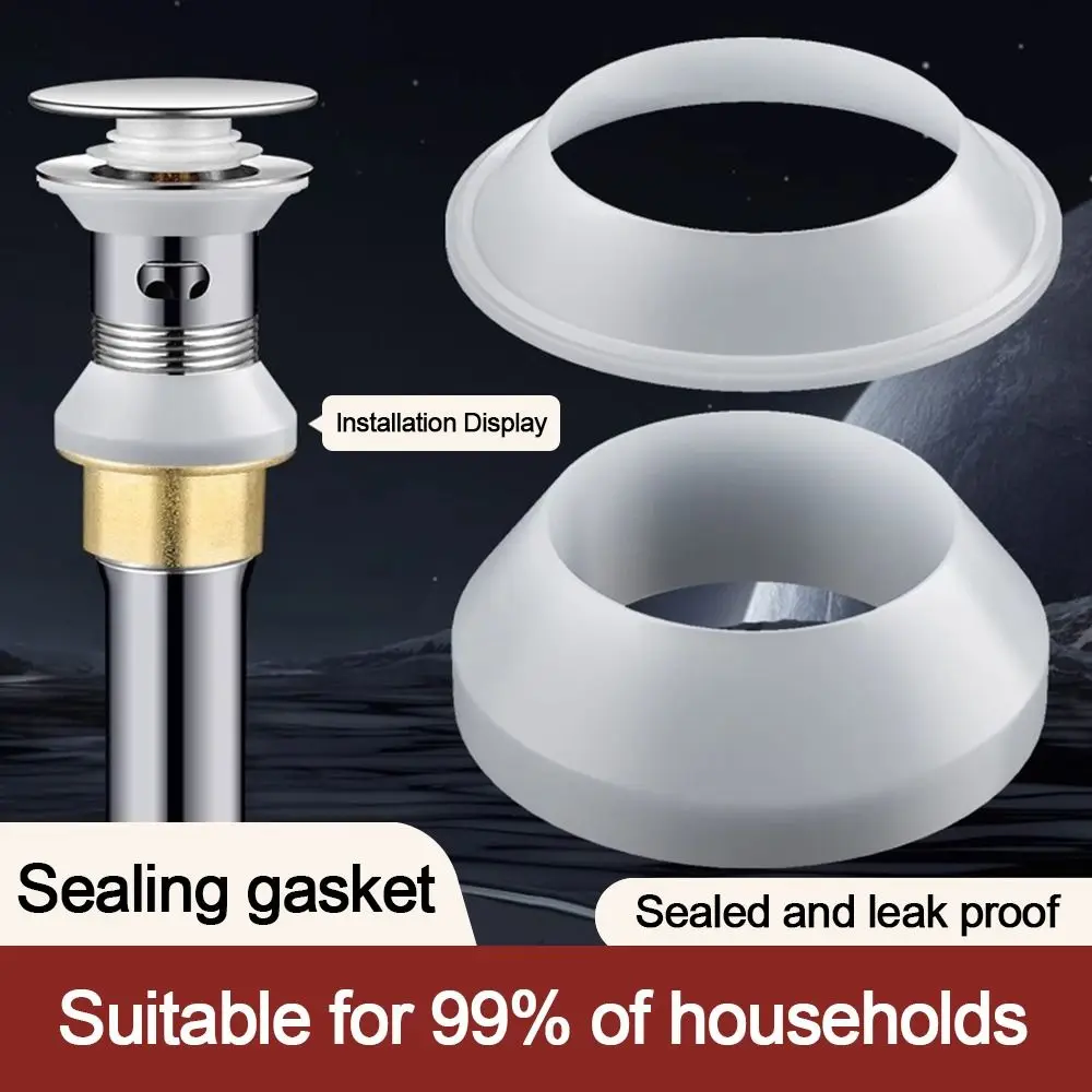 2/5 pairs Silicone Floor Drain Sealing Gasket Leak-proof Replacement Sewer Sink Connection Gasket High Temperature Resistant