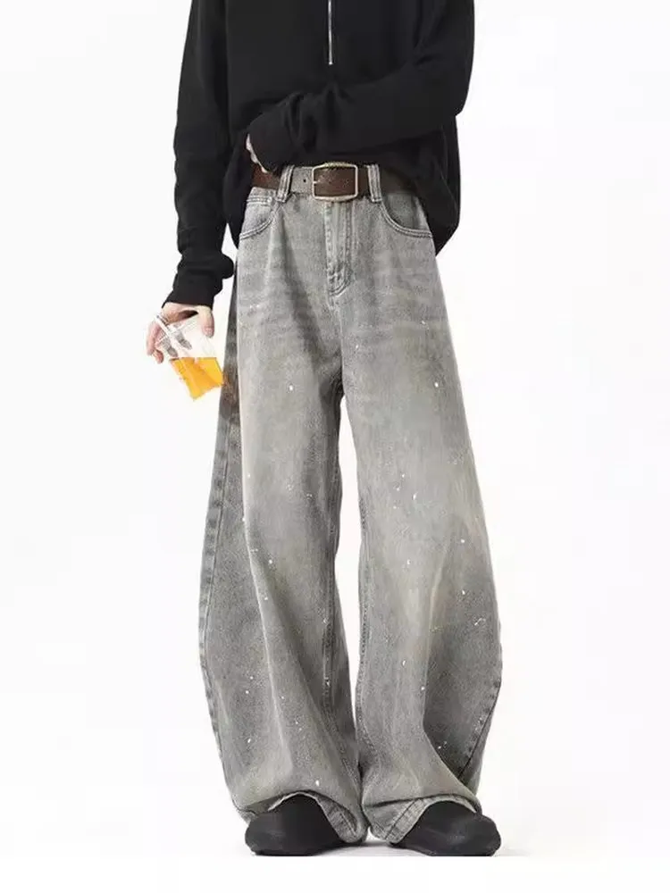 

Женские серые джинсы-карго в стиле Y2K, свободные брюки в стиле гранж, винтажные джинсы-бойфренды в стиле Харадзюку, оверсайз, альтернативная одежда 2026