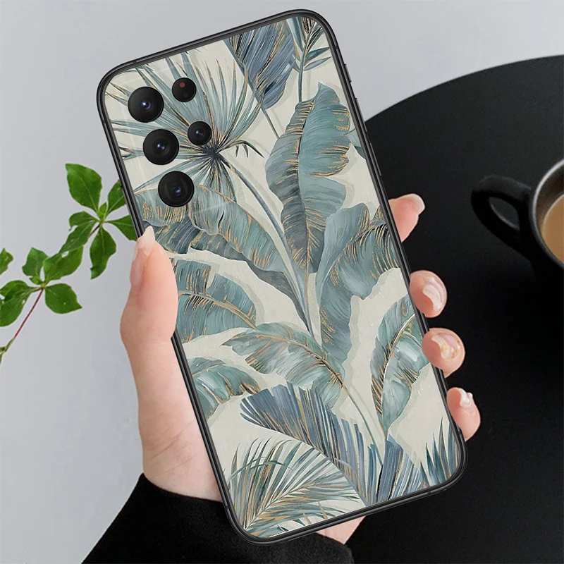 

Tropical Palm Tree Leaves Funda Phone Case For Samsung A55 A16 A56 A36 A23 A35 A15 A53 A54 A33 A34 A25 A05S A52 A52S A14 A13 A71