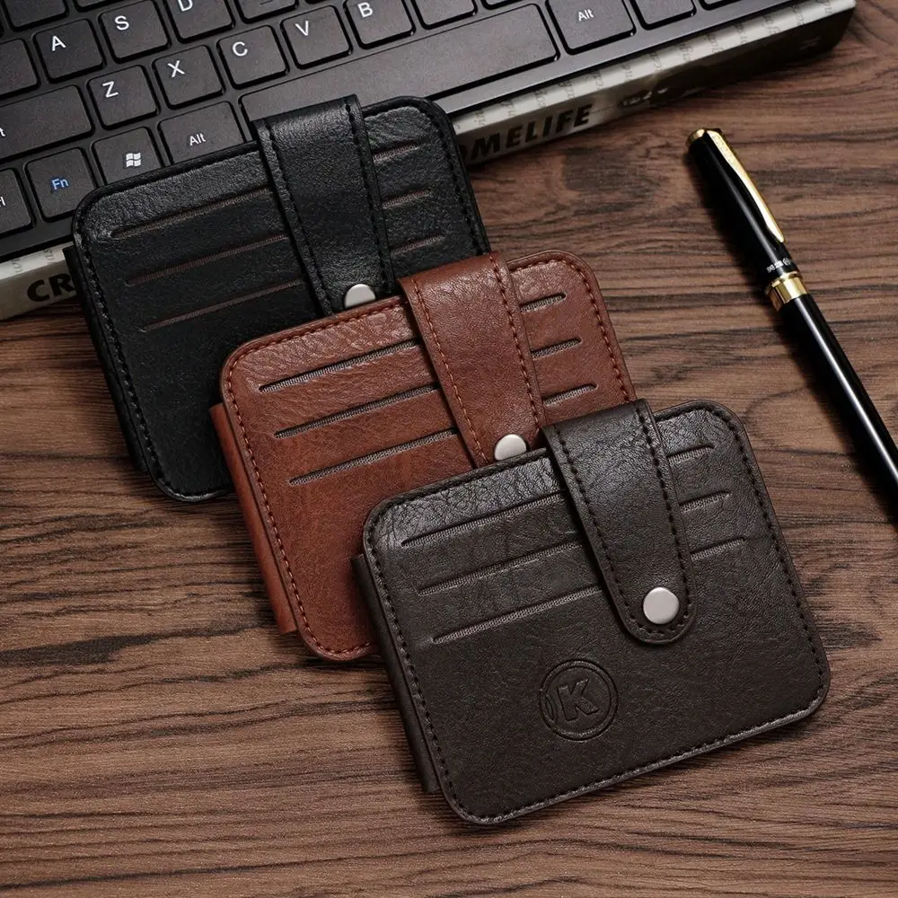 

Simple Ultra-thin Coin Purse Mini PU Leather Card Bag Handheld Card Holder Men