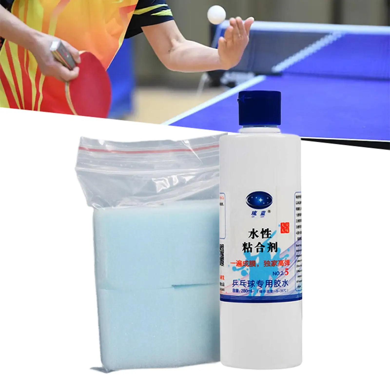 Ping Pong Paddle Glue de Tênis de Mesa, Alta Adesão, Fácil de Aplicar, Montagem Profissional, Espuma, 280ml