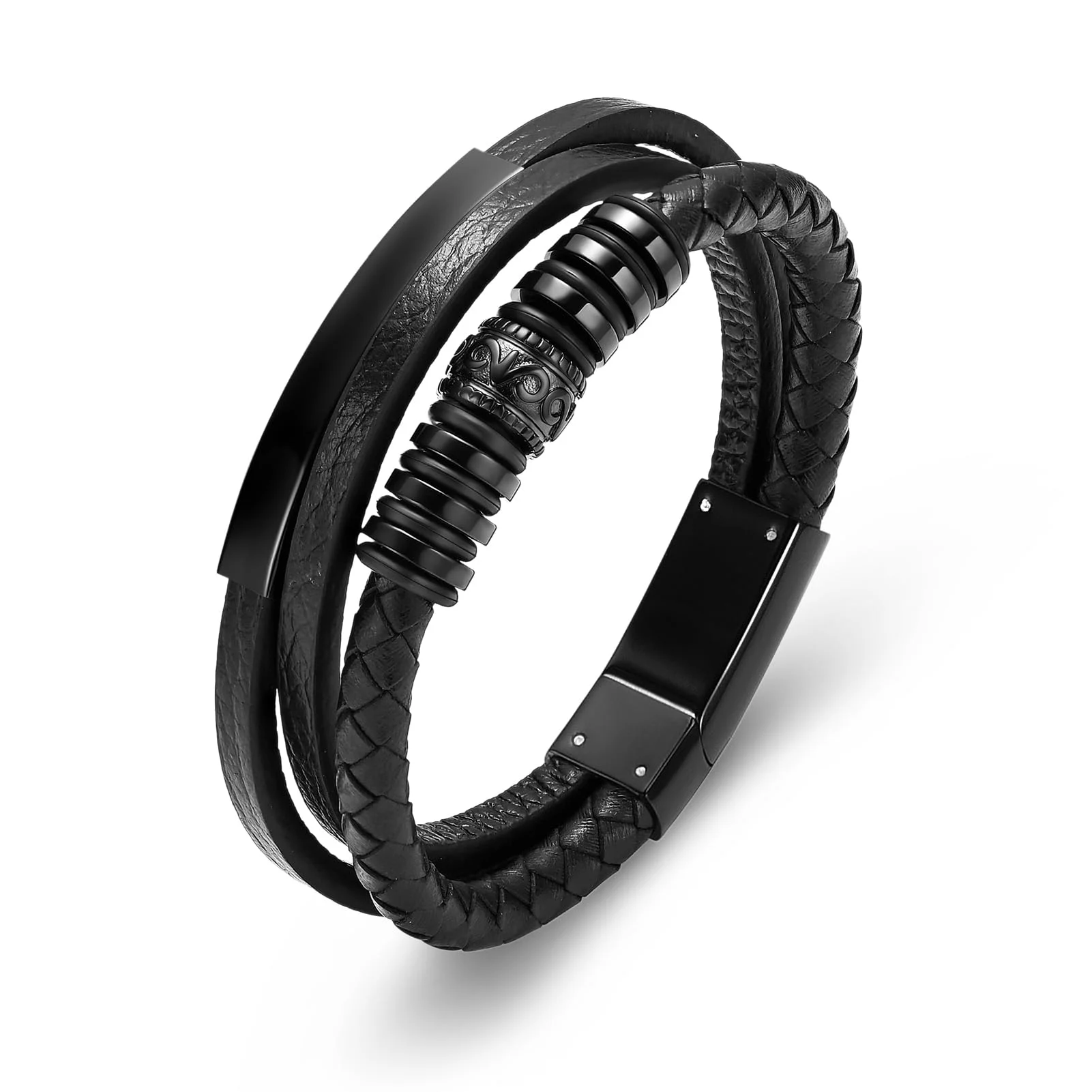 Cremation Jewelry Memorial Urn Bracelet for Ashes for Men Women Keepsake Memorial Cuff Bangle Braided Leather Bracelet Gift