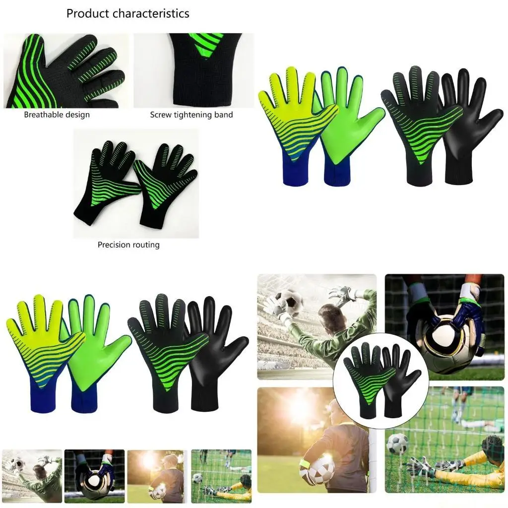 

31BE Finger Protections Non-Slip Breathable Gloves Strong Grip Goalkeeper Gloves Kids