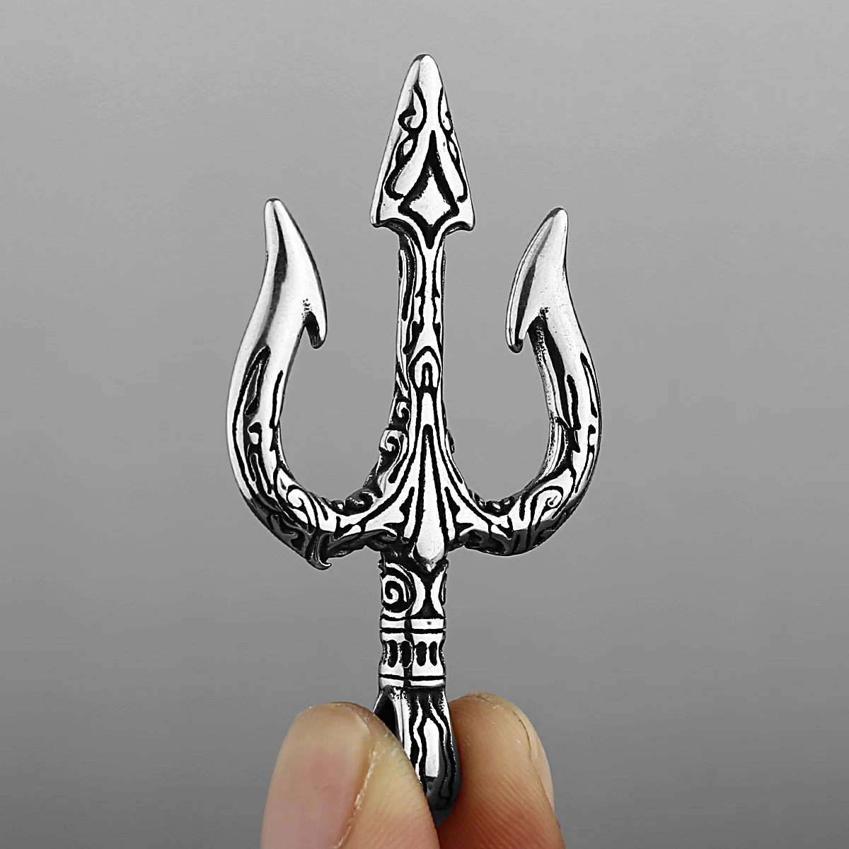 Retro Poseidon Simple Trident Pendant Men's Fashion Hip Hop Titanium Steel Stainless Steel Pendant Gift Jewelry Wholesale