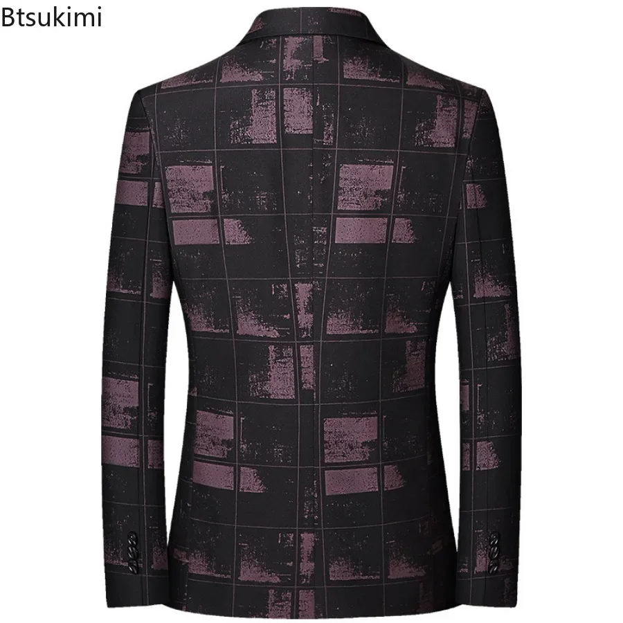 New 2025 Men's Blazer Jackets Fashion Slim Fit All-match Small Suit Korean Style Business Casual Suit Coats Male Streetwear Tops