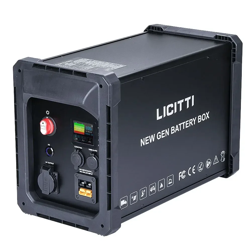 LICITTI AGM Lead-acid Gel Metal Diy Waterproof 12v Aluminum Lithium Storage Portable Empty Battery Box Kits With 2500W Inverter
