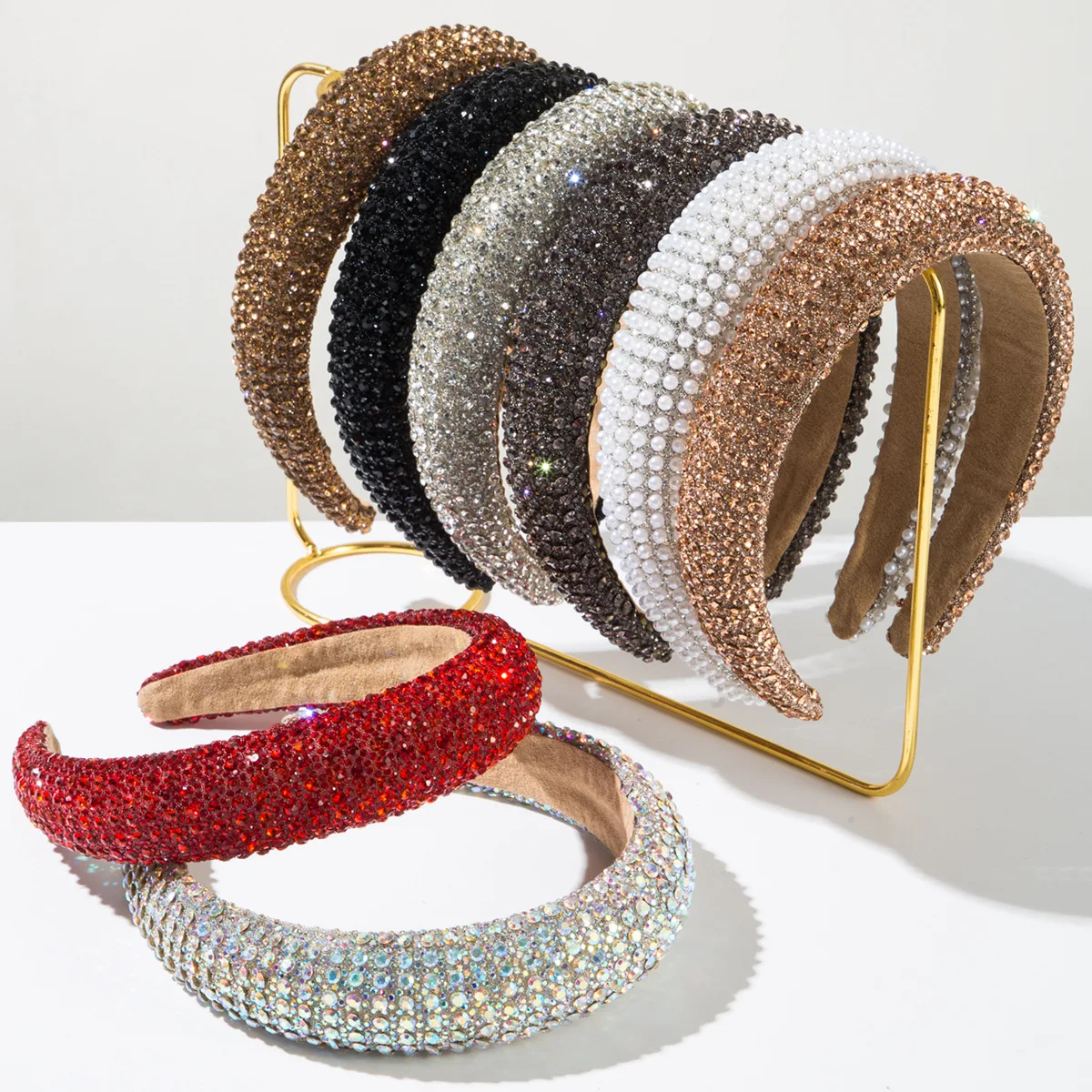 Rhinestone Headbands For Women Girl Fashion 2024 Luxury Wide Sponge Woman\'s Hair Bands Party Hair Hoops Hairbands Accessories