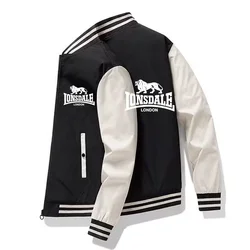 LONSDALE (Dragon Lion Dell) Baseball Suit Youth Loose Jacket Men's Letter Stripe Neck Windproof Couple Dress