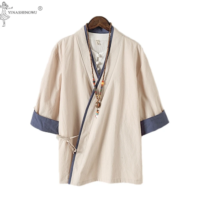 

Traditional Kimono Cardigan Men Japanese Kimono Beach Thin Holiday Asian Clothes Yukata Male Fashion Casual Shirt Cotton Kimonos