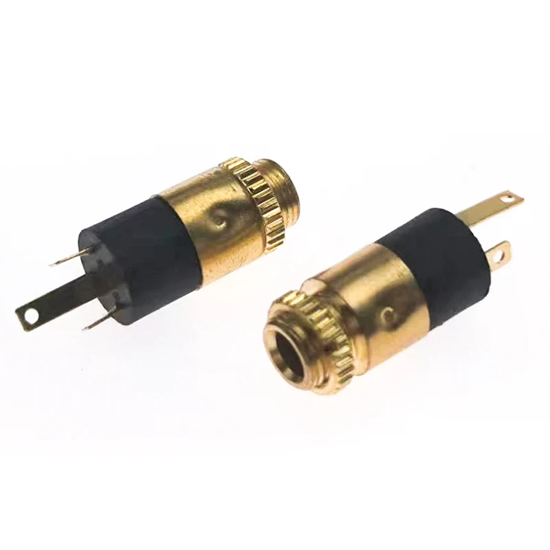 3.5MM Cylindrical Socket Stereo Female Socket lack With Screw 3.5 Audio Video Headphone Connector PI392 GOLD PLATED PJ-392