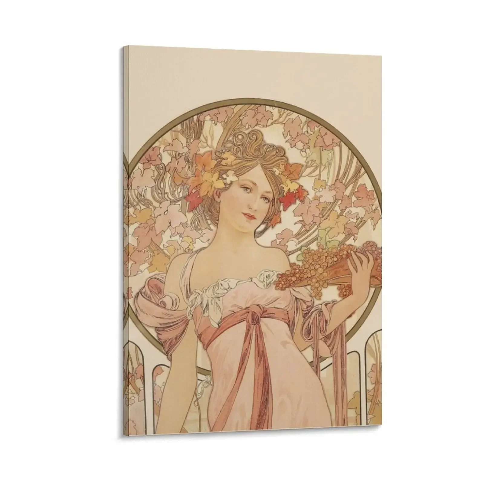 

Champagne Autumn Goddess Bohemian Art Nouveau illustration Classical art Canvas Painting anime figure