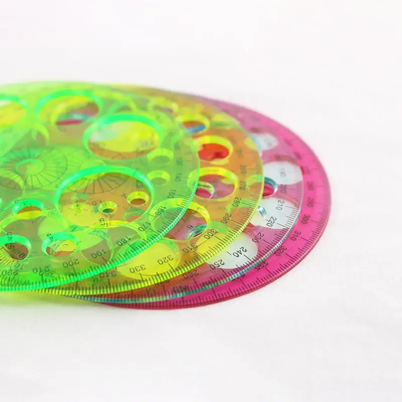 

Набор из 1/2/3 шт. трафаретов для черчения кругов и геометрических фигур, пластиковые измерительные линейки, многофункциональные геометрические шаблоны