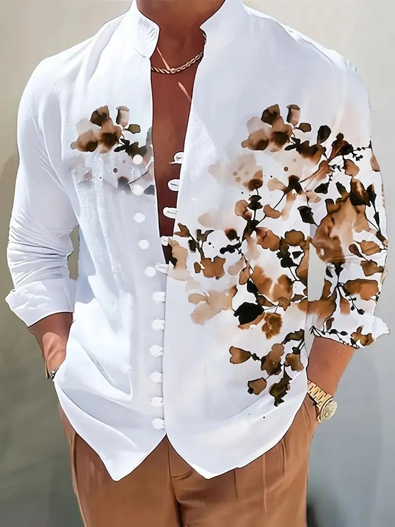 Mens Casual Loose Fit V Neck Henley Shirt 7 Button Long Sleeve Shirt Classic 9 Colors Mens Tops Fashion Luxury Clothing.