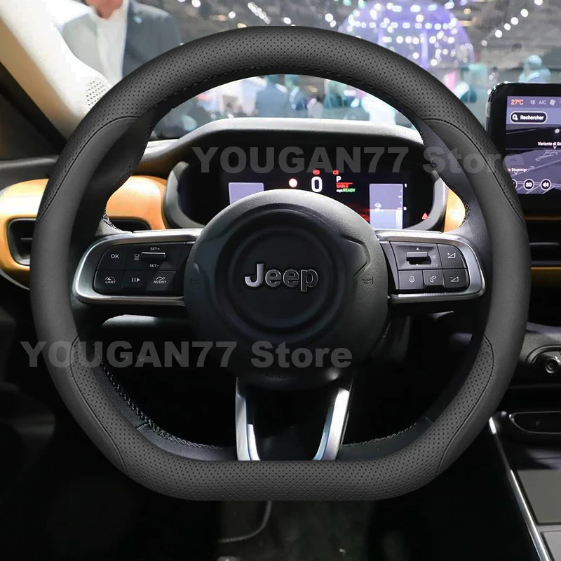 Leather Car Steering Wheel Cover For Jeep Avenger 2025 2026 2024 Covers For Covers Auto Steering Wheel Jeep Avenger Accessories