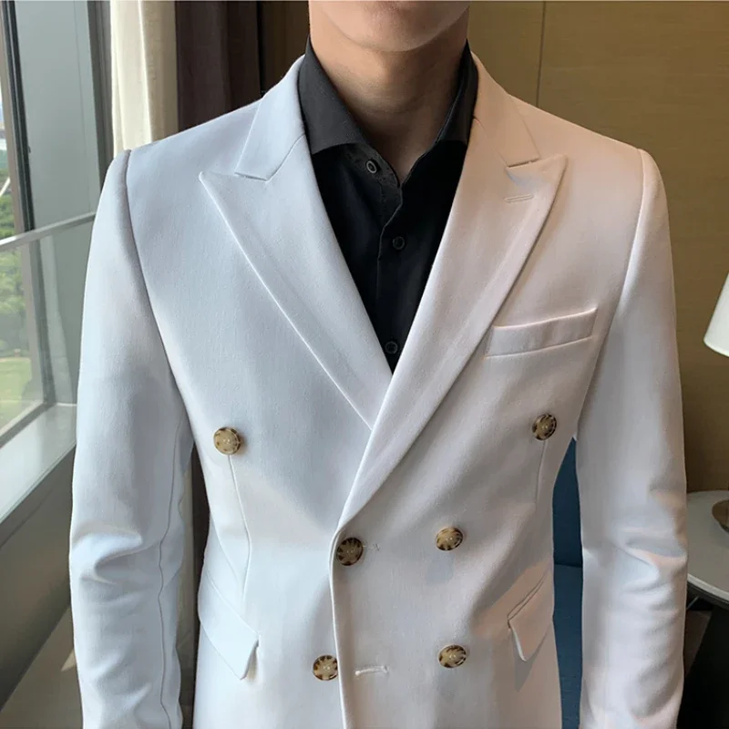 2pcs Suit Set Men's Single/Double-Breasted Business Suit, High-Quality Wedding Suit with Jacket and Pants