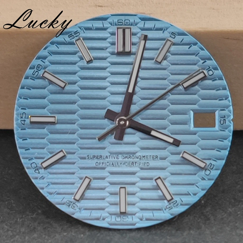 28.5mm Horizontal Stripe Watch Dial Green Luminous Logbook DIY Modified Mechanical Watch Accessories NH35 NH36 Watches Face