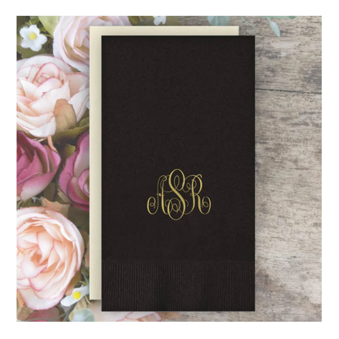 

50pcs Personalized Wedding/Party Monogram Dinner Napkins - Foil Pressed - Made In The USA - 100/Set, Custom Guest Towels, Weddin