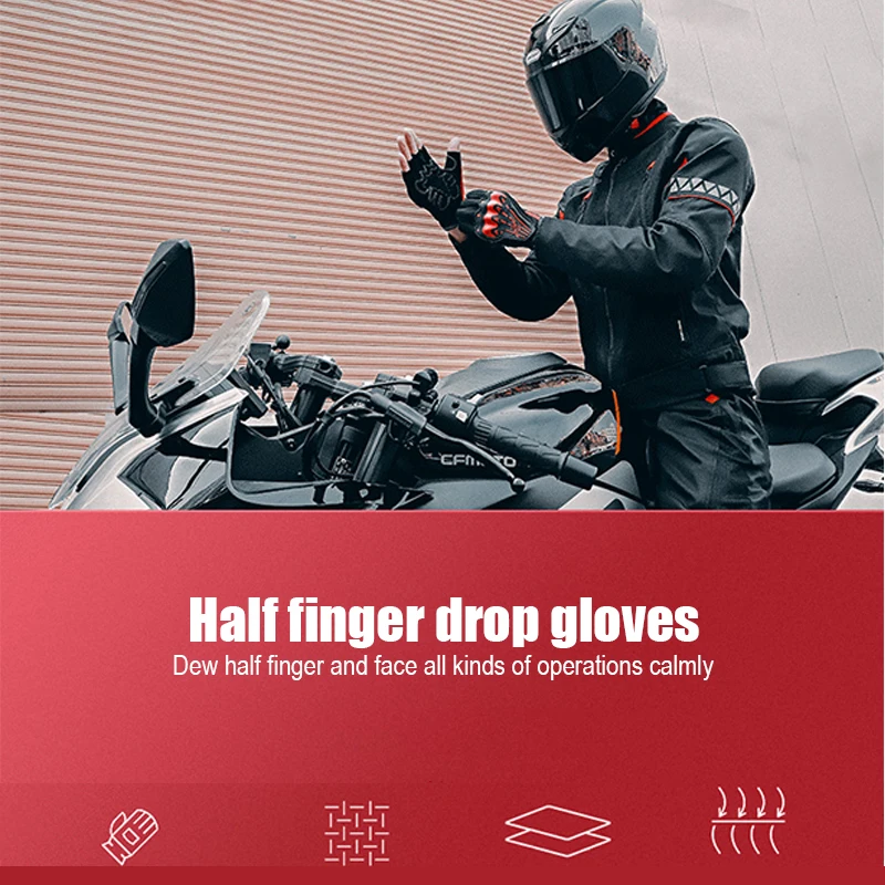 1 Pair M L Xl Xxl of Summer Off-Road Motorcycle Gloves Breathable Outdoor Riding Anti-Fall Anti-Skid Half Finger Gloves